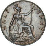 1904 Halfpenny - Edward VII British Bronze Coin - Very Nice