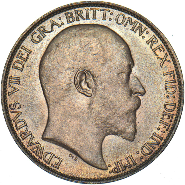 1910 Halfpenny - Edward VII British Bronze Coin - Superb