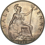 1910 Halfpenny - Edward VII British Bronze Coin - Superb