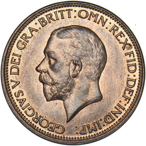 1934 Halfpenny - George V British Bronze Coin - Superb