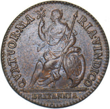 1665 Pattern Farthing (Unlisted Type) - Charles II Copper Coin - Very Nice