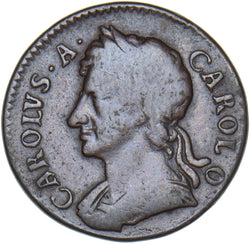 1675 Farthing - Charles II British Copper Coin
