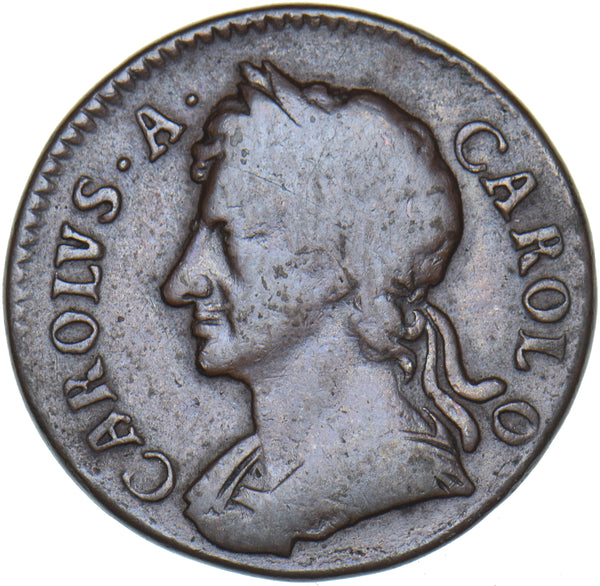 1675 Farthing - Charles II British Copper Coin