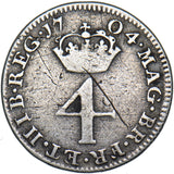 1704 Maundy Fourpence - Anne British Silver Coin