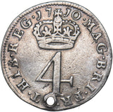 1710 Maundy Fourpence (Holed) - Anne British Silver Coin