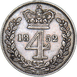 1852 Maundy Fourpence - Victoria British Silver Coin - Nice