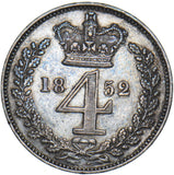 1852 Maundy Fourpence - Victoria British Silver Coin - Very Nice
