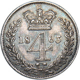 1863 Maundy Fourpence - Victoria British Silver Coin - Very Nice