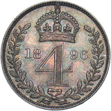 1896 Maundy Fourpence - Victoria British Silver Coin - Superb