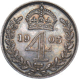 1903 Maundy Fourpence - Edward VII British Silver Coin - Very Nice