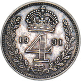 1931 Maundy Fourpence - George V British Silver Coin - Nice