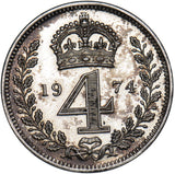 1974 Maundy Fourpence - Elizabeth II British Silver Coin - Superb