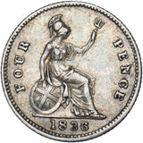 1836 Groat (Fourpence) - William IV British Silver Coin - Nice