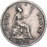 1836 Groat (Fourpence) - William IV British Silver Coin - Nice