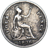 1836 Groat (Fourpence) - William IV British Silver Coin