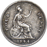 1844 Groat (Fourpence) - Victoria British Silver Coin
