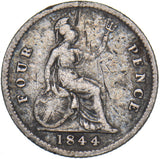 1844 Groat (Fourpence) - Victoria British Silver Coin