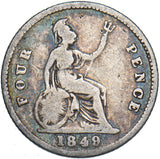 1849 Groat (Fourpence) - Victoria British Silver Coin