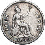 1854 Groat (Fourpence) - Victoria British Silver Coin