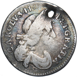 1677 Threepence (Holed) - Charles II British Silver Coin