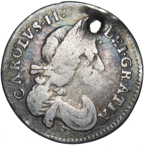 1677 Threepence (Holed) - Charles II British Silver Coin