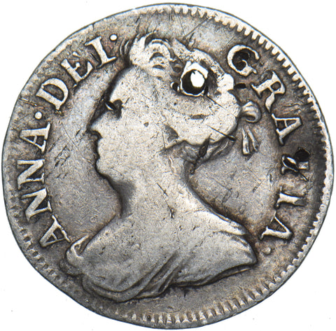 1713 Threepence (Holed) - Anne British Silver Coin