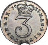 1737 Threepence - George II British Silver Coin