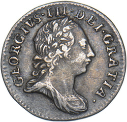 1762 Threepence - George III British Silver Coin - Nice