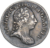 1762 Threepence - George III British Silver Coin - Nice