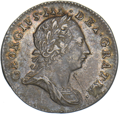 1762 Threepence - George III British Silver Coin - Very Nice