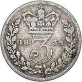 1835 Threepence - William IV British Silver Coin