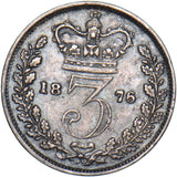 1876 Threepence - Victoria British Silver Coin