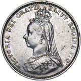 1887 Threepence - Victoria British Silver Coin - Nice