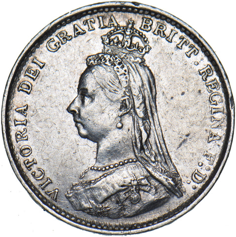 1887 Threepence - Victoria British Silver Coin - Nice