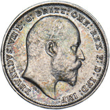1902 Threepence - Edward VII British Silver Coin - Very Nice