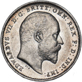 1908 Threepence - Edward VII British Silver Coin - Very Nice
