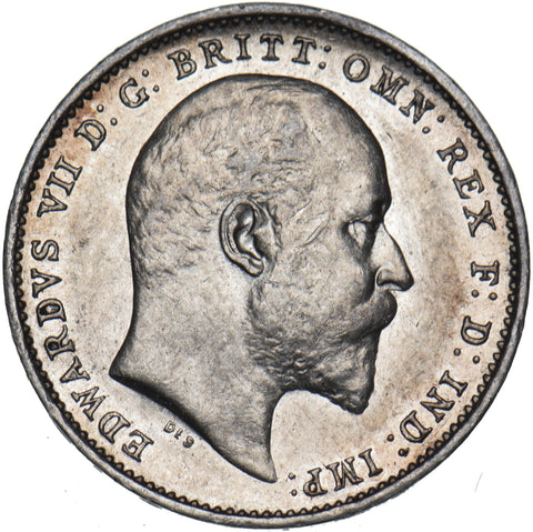 1908 Threepence - Edward VII British Silver Coin - Very Nice