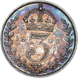 1908 Threepence - Edward VII British Silver Coin - Very Nice