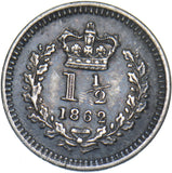 1862 Threehalfpence - Victoria British Silver Coin - Very Nice
