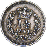 1843 Threehalfpence - Victoria British Silver Coin - Nice