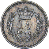 1834 Threehalfpence - William IV British Silver Coin - Nice