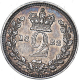 1822 Maundy Twopence - George IV British Silver Coin - Superb
