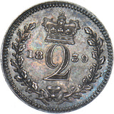 1839 Maundy Twopence - Victoria British Silver Coin - Superb