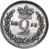 1850 Maundy Twopence - Victoria British Silver Coin - Nice