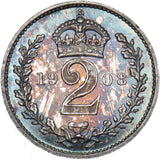 1908 Maundy Twopence - Edward VII British Silver Coin - Superb