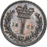 1863 Maundy Penny - Victoria British Silver Coin - Superb