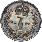 1895 Maundy Penny - Victoria British Silver Coin - Very Nice