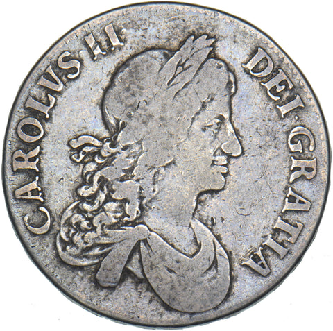 1664 Crown - Charles II British Silver Coin - Nice