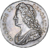 1739 Crown - George II British Silver Coin - Very Nice