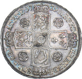 1739 Crown - George II British Silver Coin - Very Nice